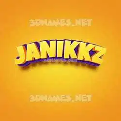 janikkz in Orange Toon style - 3D name wallpaper
