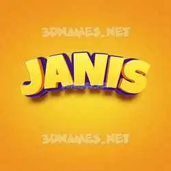 janis in Orange Toon style - 3D name wallpaper