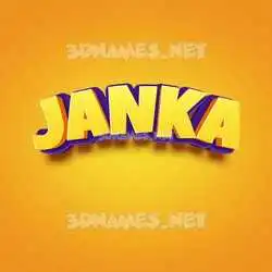 janka in Orange Toon style - 3D name wallpaper