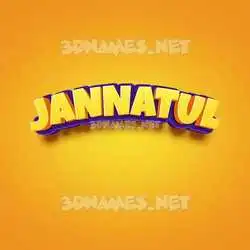 jannatul in Orange Toon style - 3D name wallpaper