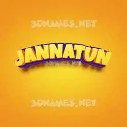 jannatun in Orange Toon style - 3D name wallpaper