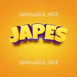 japes in Orange Toon style - 3D name wallpaper