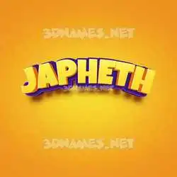 japheth in Orange Toon style - 3D name wallpaper