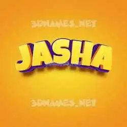 jasha in Orange Toon style - 3D name wallpaper