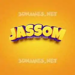 jassom in Orange Toon style - 3D name wallpaper