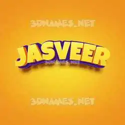 jasveer in Orange Toon style - 3D name wallpaper