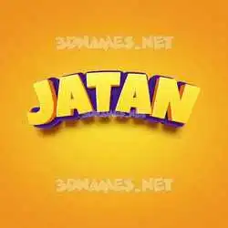 jatan in Orange Toon style - 3D name wallpaper