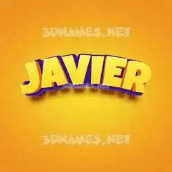 javier in Orange Toon style - 3D name wallpaper