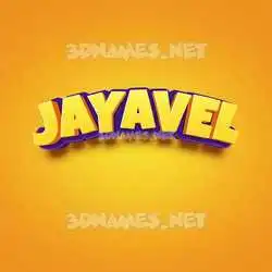 jayavel in Orange Toon style - 3D name wallpaper