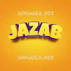 jazab in Orange Toon style - 3D name wallpaper