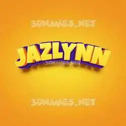 jazlynn in Orange Toon style - 3D name wallpaper