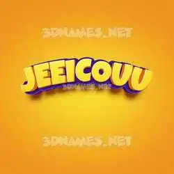 jeeicouu in Orange Toon style - 3D name wallpaper