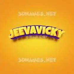jeevavicky in Orange Toon style - 3D name wallpaper