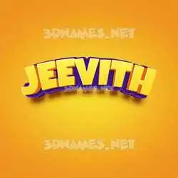 jeevith in Orange Toon style - 3D name wallpaper