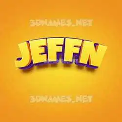 jeffn in Orange Toon style - 3D name wallpaper