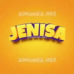 jenisa in Orange Toon style - 3D name wallpaper