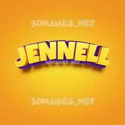 jennell in Orange Toon style - 3D name wallpaper