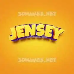 jensey in Orange Toon style - 3D name wallpaper