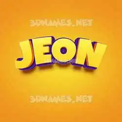 jeon in Orange Toon style - 3D name wallpaper