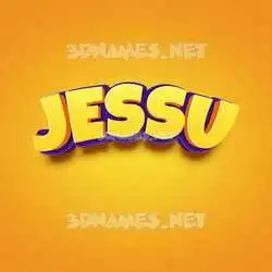 jessu in Orange Toon style - 3D name wallpaper