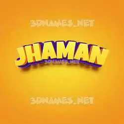 jhaman in Orange Toon style - 3D name wallpaper