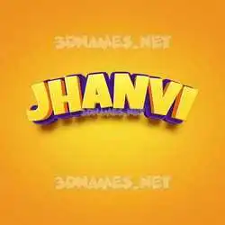 jhanvi in Orange Toon style - 3D name wallpaper