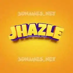 jhazle in Orange Toon style - 3D name wallpaper