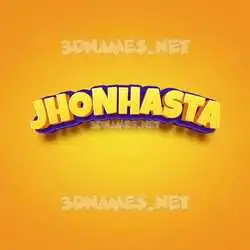jhonhasta in Orange Toon style - 3D name wallpaper