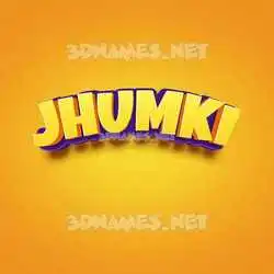 jhumki in Orange Toon style - 3D name wallpaper