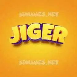 jiger in Orange Toon style - 3D name wallpaper