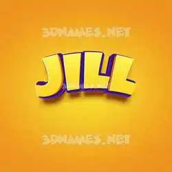 jill in Orange Toon style - 3D name wallpaper