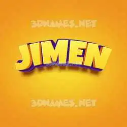 jimen in Orange Toon style - 3D name wallpaper