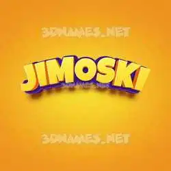 jimoski in Orange Toon style - 3D name wallpaper