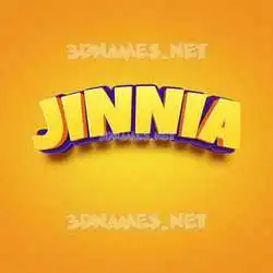 jinnia in Orange Toon style - 3D name wallpaper