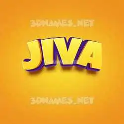 jiva in Orange Toon style - 3D name wallpaper