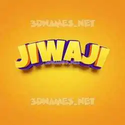 jiwaji in Orange Toon style - 3D name wallpaper