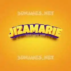 jizamarie in Orange Toon style - 3D name wallpaper