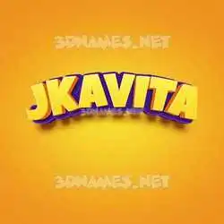 jkavita in Orange Toon style - 3D name wallpaper