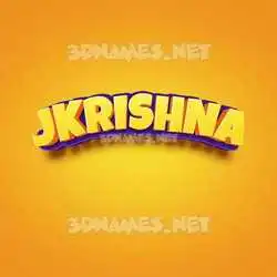 jkrishna in Orange Toon style - 3D name wallpaper