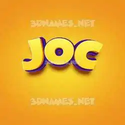joc in Orange Toon style - 3D name wallpaper