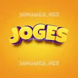 joges in Orange Toon style - 3D name wallpaper