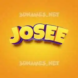 josee in Orange Toon style - 3D name wallpaper