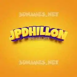 jpdhillon in Orange Toon style - 3D name wallpaper