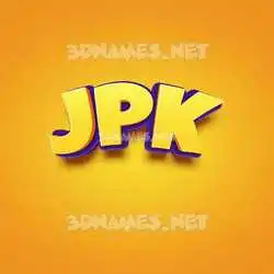 jpk in Orange Toon style - 3D name wallpaper