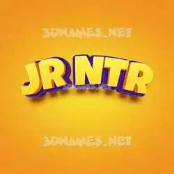 jr ntr in Orange Toon style - 3D name wallpaper