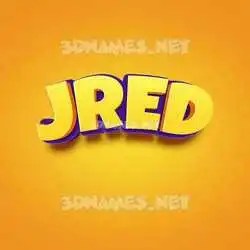 jred in Orange Toon style - 3D name wallpaper