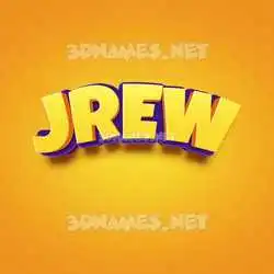 jrew in Orange Toon style - 3D name wallpaper