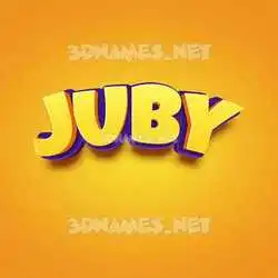juby in Orange Toon style - 3D name wallpaper