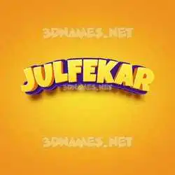 julfekar in Orange Toon style - 3D name wallpaper