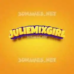 juliemixgirl in Orange Toon style - 3D name wallpaper